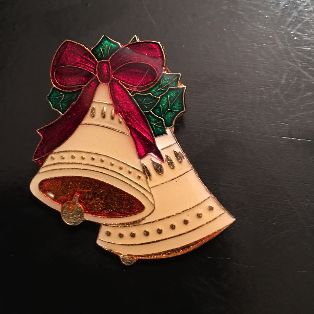 Vintage Centenna 1980 Christmas Bells Pin